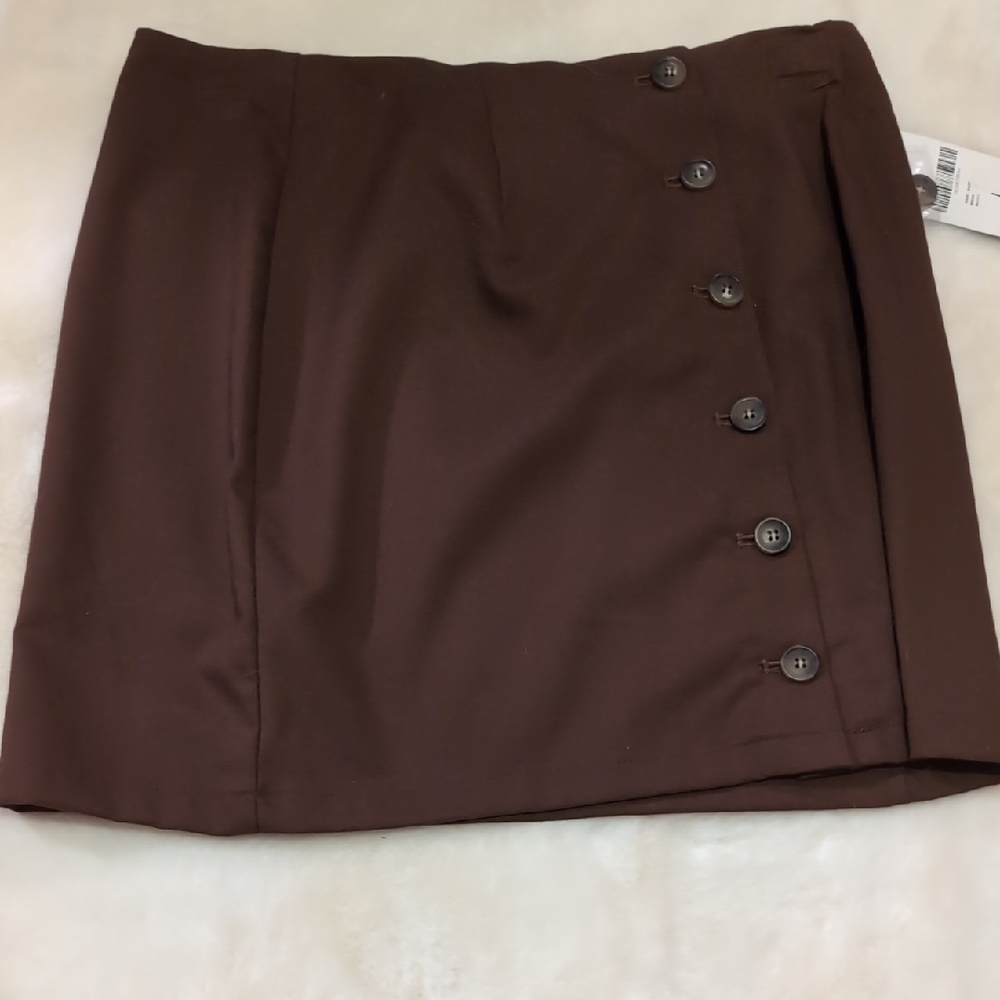 Brown Button-Up Skirt